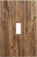 Rustic Brown Wood Distressed Wood Print Decorative Light Switch Cover 1 Gang Single Toggle Device Electrical Faceplate Switchplates Decorator Outlet Wall Plate for Farmhouse Home Decor