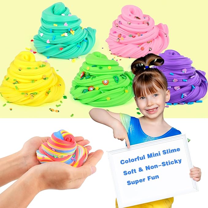 Butter Slime Kit 35 Pack, Christmas Mini Slime Party Favors for Girls Boys, Soft and Non-Sticky, Goodie Bags Stuffers, Classroom Reward, Bulk Slimes, Stocking Fillers for Kids