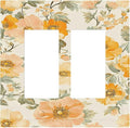 Decorative Outlet Covers Vintage Floral Pastel Flower Pattern 2 Gang Double Rocker Light Switch Cover Plate Electrical Switch Plate Cover Decorate GFCI Wall Plate for Bedroom Cabin Decor