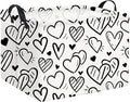 HIYAGON Rectangular Heart Basket Kids Baby Storage Bin Toy Basket Organizer Box for Girls Love Room Decor(Black Striped Heart)