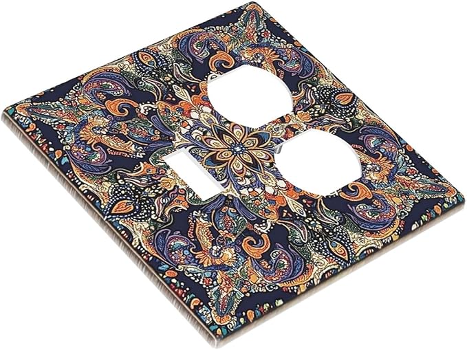 Wallplates Mandala Petals Retro Flowers 1 Toggle 1 Duplex Switch Plate Electrical Gfci Faceplate Decorative Light Switch Covers For Bed Room Home Decor