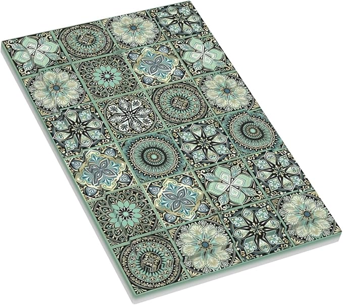 Moroccan Mandala Tile Floral Talavera Tiles Light Switch Cover Plate 1 Gang No Device Blank Electrical Wall Plates Faceplate Decorative Switch Plate Covers for Bathroom Kitchen Decor