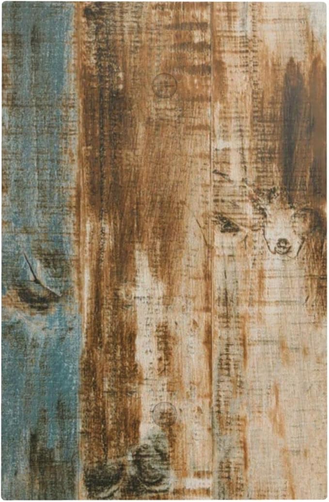 Rustic Barn Door Farmhouse Western Brown Wood Light Switch Cover No Device Wall plate Decorative 1 Gang Blank Switchplate Electrical Faceplate for Teen Kids Boys Bathroom Bedroom Home Decor 5" x 3