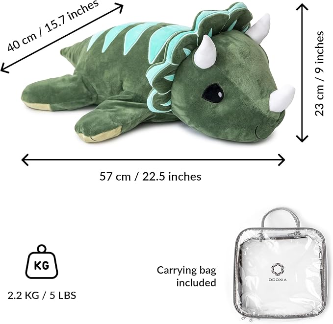 ODOXIA Big Weighted Animals for Anxiety 5lb Dinosaur | Stuffed Weighted Plush for Kids, Adults | Weighted Stuffed Animals | Weighted Plushies | Weighted Plushie