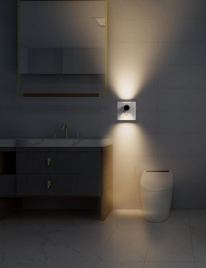 TSEXES 6 Pack LED Night Lights with Dusk to Dawn Sensor, 3000K Soft White, Plug in Wall Night Lights for Kids, Kitchen, Hallway, Bathroom, Bedroom,Non-Dimmable