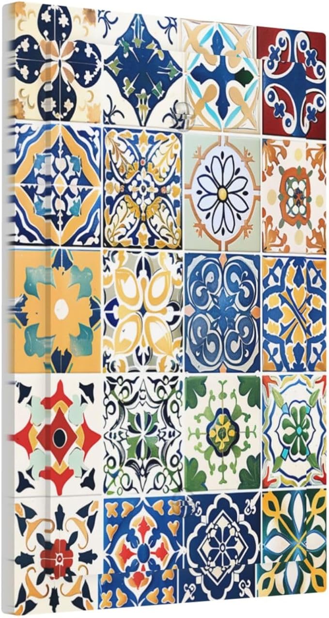 Light Switch Cover Plate Moroccan Traditional Mexican Talavera Til 1 Gang No Device Blank Electrical Wall Plates Faceplate Decorative Switch Plate for Kitchen Home Decor