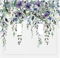 Light Switch Cover Plate Blue Purple Eucalyptus Leaves Boho Botanical 2 Gang Double Toggle Decorative Switch Plates Plug Cover Wall Plates Electrical Faceplate for Bathroom Home Decor
