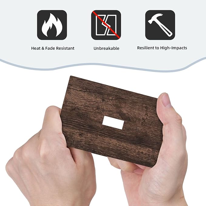 Light Switch Cover Plate Rustic Brown Wood Plank Retro Wooden Board 1 Gang Wall Plate Cover Single Toggle Outlet Covers Decorative Switch Plate Covers Electrical Faceplate for Farmhouse Home
