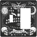Black Witchy Skeleton Skull Gothic Sun Moon Outlet Covers 1 Toggle 1 Rocker Combination Decorative Wall Plate Electrical Switch Plates Light Switch Cover Plate for Bedroom Living Room Decor