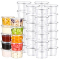 Didaey 100 Pcs Baby Food Storage Containers 4 oz with Hinged Lids Small Disposable Plastic Puree Snack Sauce Food Freezer Containers, Stackable, Leakproof
