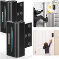Home Security Door Locks 2 Pack, Metal Door Reinforcement Locks, 3" Withstands 1000 lbs of Impact for Inward Swing Doors, Defender Door Locks for Kids Safety, Prevent Unauthorized Entry (Black)
