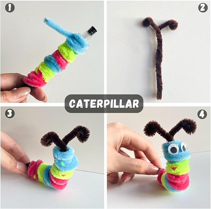 Pipe Cleaners,300PCS Multicolored,Pipe Cleaners Craft,Juegos para Niños,Arts and Crafts,Art Supplies,Craft Supplies Pipe Cleaners Bulk for Projects Creative DIY Decorations School Supplies for Kids ﻿