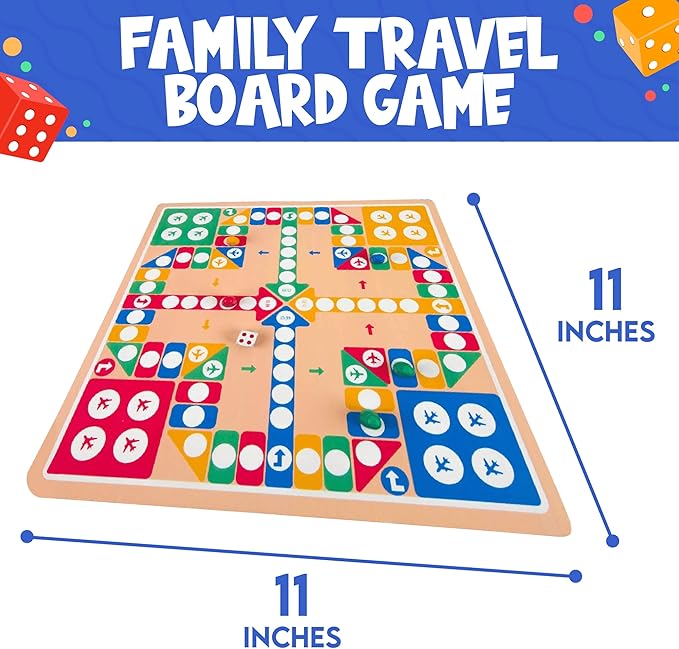 Toysery 2 in 1 Board Games Set. Complete with Ludo Board Game Plus Snakes and Ladders Set