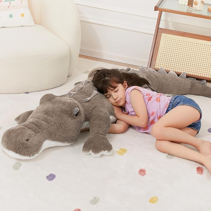MorisMos 59inch Giant Alligator Stuffed Animal, Large Alligator Plush Toy, Big Stuffed Crocodile Gifts Kids Boys Girls