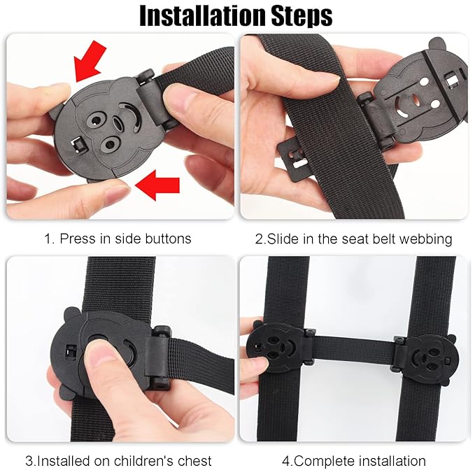 Anti Escape Buckle Lock Clip Baby(Under 1.5 Years Old) Harness Chest Clip, Baby Safety Strap Prevent Child Taking Their Arms Out of High Chairs/Strollers/Baby Reins(2 Pack)
