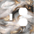 Wallplates Grey Brown Swirl Marble Texture 1 Toggle 1 Duplex Switch Plate Electrical Gfci Faceplate Decorative Light Switch Covers For Bathroom Kitchen Decor