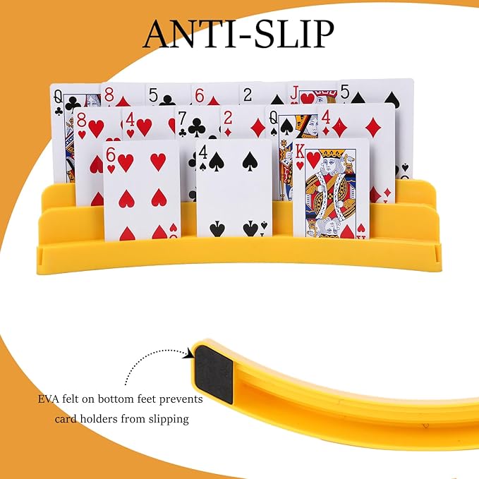 Three-Layer Design Playing Cards Holders，Playing Card Holder for Kids Adults Hands Free Card Holder for Family Card Game Nights Poker Parties