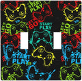 Video Game Double Light Switch Cover Plates Decorative 2 Gang Wall Plate Double Toggle Lightswitch Cover