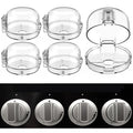Stove Knob Safety Covers, for Knob Diameter Less Than 2.4", Press Gas Stove Knob Locks, Unlock with Two-Finger, Oven Knob Covers for Child Safety, Clear, Pack of 5