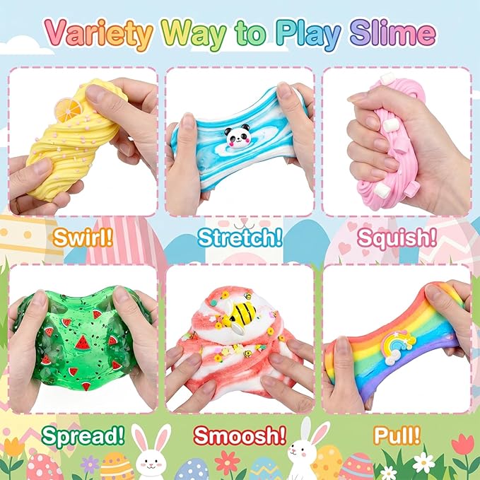 12 Pack Slime Kit - with 4 Jelly Cube Crunchy Slime, 4 Cloud Slime and 4 Butter Slime, Soft & Non-Sticky- Toys for Girls and Boys - Arty Favor, Stress Relief Toy, Classroom Reward