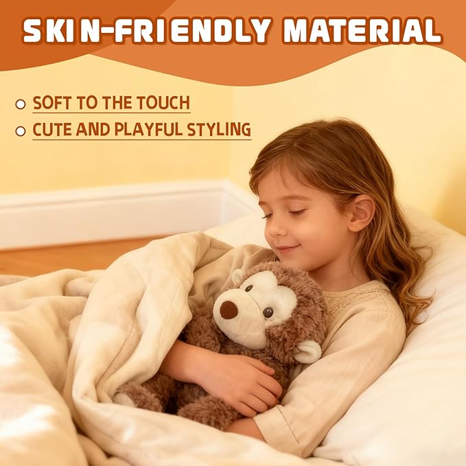 14" 7 OZ Monkey Cute Stuffed Animals,Sensory Comfort Plush Throw Pillow Toy,Monkey Plush Toys for Stress Relief, Kawaii Plushies Hugging Toy Stuffed Monkey Gifts for Kids & Adults.
