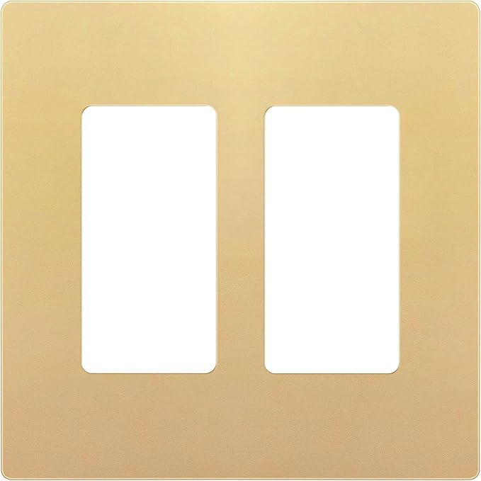 ENERLITES Elite Series Screwless Decorator Wall Plate Child Safe Outlet Cover, Gloss Finish, Size 2-Gang 4.68" H x 4.73" L, Unbreakable Polycarbonate Thermoplastic, SI8832-GD, Gold