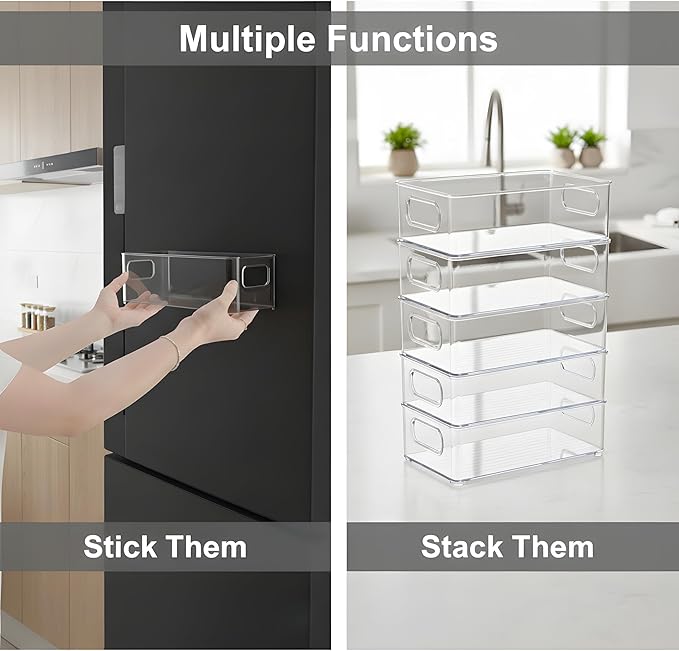 MGY 4Pack Clear Magnetic Baby Bottle Organizer for Refrigerator, Space-Saving Storage for Baby Bottles,Bottle Organizer for kitchen