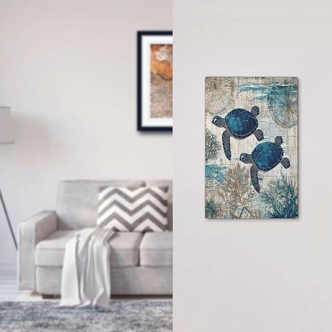 Blue Green Sea Turtle Tropical Ocean Coral Nautical Map Light Switch Cover Plate 1 Gang No Device Blank Electrical Wall Plates Faceplate Decorative Switch Plate For Bed Room Bathroom Decor