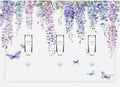 Decorative Switch Plates Purple Flowers Watercolor Floral Butterflies 3 Gang Wall Plate Triple Toggle Light Switch Cover Faceplate Electrical Wall Panels For Bed Room Living Room Decor