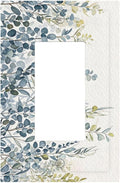 Decorative Light Switch Cover Plate with Green & Blue Watercolor Eucalyptus Botanical Foliage Design 1 Gang Rocker Outlet Covers Single Decora Gfci Device Wall Plate for Living Room