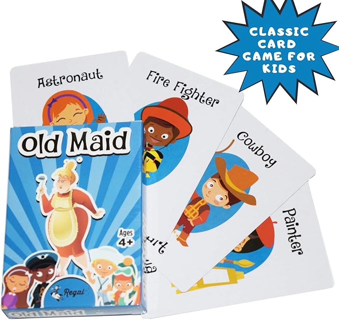 Regal Games Old Maid Card Games for Kids Ages 4 5 6 7 8+ | Fun Playing Card Set for Families (1 Pack)