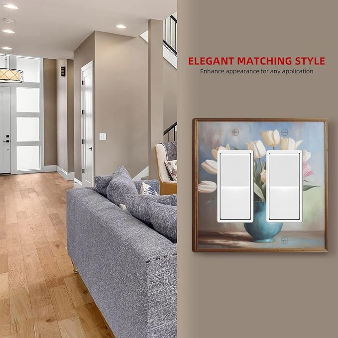 Decorative Art Light Switch Covers Tulips In Vase 2 Gang Dual Rocker Outlet Switch plate Faceplate GFCI for Home Decor