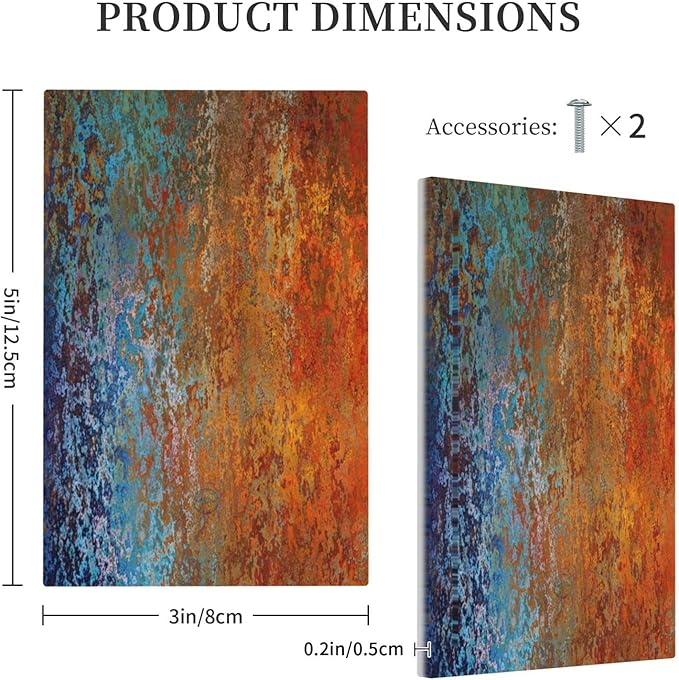 Red/Celestial Blue Rust Colorful Metal Rusty Light Switch Cover Single Blank Wall Plates Decorative No Device Faceplate for Bathroom Bedroom Home Decorate