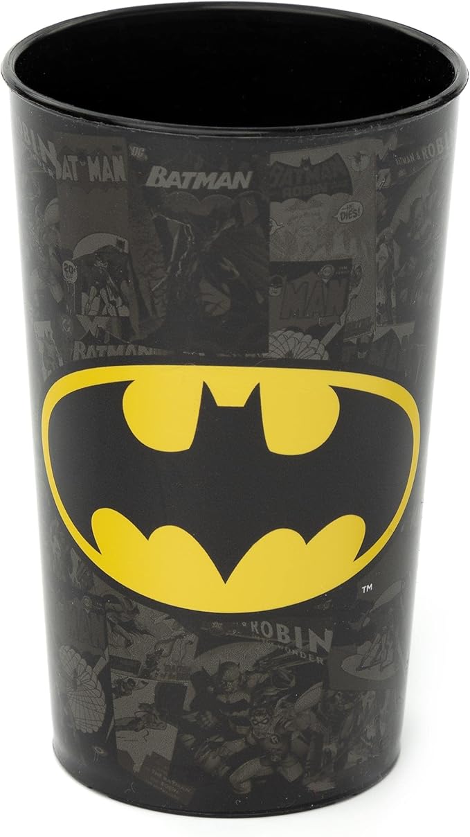 DC Comics Batman Kids 3 Piece Dinnerware Set | Boys & Girls Yellow Superhero Tableware PP Dinner Plate, Bowl And Tumbler Cup