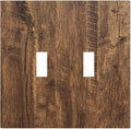 Rustic Old Wood Brown Crack Tree Tumor Print Decorative Switch Plates 2 Gang Double Toggle Outlet Light Switch Cover Wall Plate Electrical Faceplate for Farmhouse Home Decor