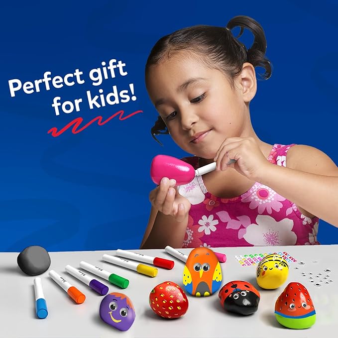 Skillmatics Rock Painting Kit - Mess-Free Art & Craft Kit for Girls & Boys, Craft Kits & Supplies, DIY Creative Activity, Screen-Free Fun, Gifts for Kids Ages 4, 5, 6, 7, 8, 9, 10, 11,12