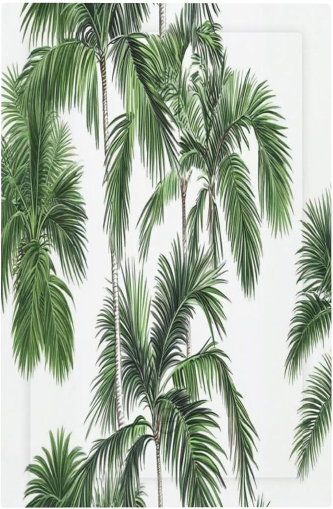 Light Switch Cover Plate Palm Trees Tropical Green Plant Palm Leaf 1 Gang No Device Blank Electrical Wall Plates Faceplate Decorative Switch Plate For Bed Room Bathroom Decor