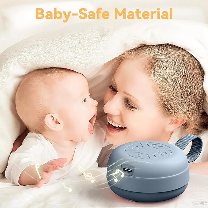 Portable Sound Machine for Baby | White Noise | 12 Soothing Sounds | Noise Canceling for Travel, Office, Nursery | Baby Shower | Registry Gift | Sleep Soother for Babies Kids Adults | Slate