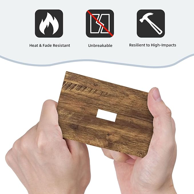 Light Switch Cover Plate Rustic Wood Grain Country Vintage Wooden Board 1 Gang Wallplate Single Toggle Outlet Covers Decorative Switch Plate Covers Electrical Faceplate for Farmhouse Home