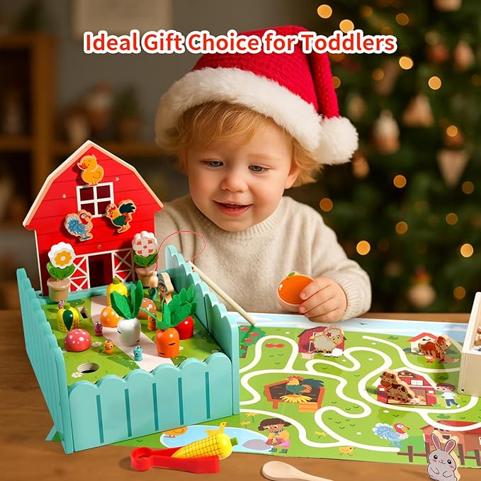 INIFEIDALA Toddlers Montessori Wooden Educational Toys for 2 3 4 Year Old | Birthday Gifts for Boys & Girls,Preschool Learning Toys for Speech Therapy & Fine Motor Skills Development