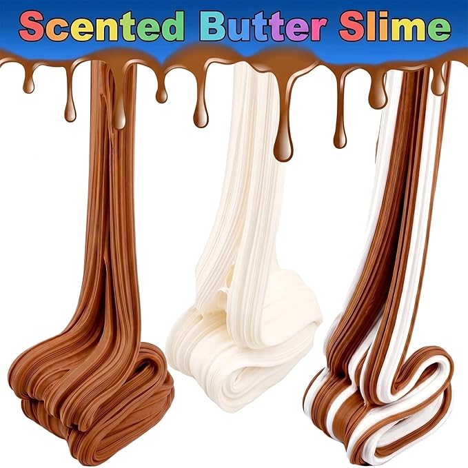 9 Pack Slime Kit - with 3 Jelly Cube Crunchy Slime and 6 Butter Slime, Non-Sticky, Mess-Free, Stress Relief Clear Slime - Toys for Girls and Boys - Party Favor, Stress Relief Toy, Classroom Reward