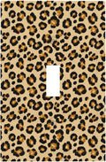 Classic Leopard Print 1-Gang Toggle Light Switch Plate, Retro 90s Wild Safari Bold Leopard Spots Decorative Wall Plate for Bedroom or Vanity