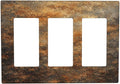 Decorative Outlet Covers Vintage Rust Pattern in Brown gold 3 Gang Light Switch Cover Plate Triple Rocker Wall Plates for Electrical Outlets Switch Plate Covers for Bedroom Home Decor