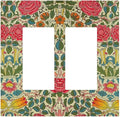 William Morris Roses Floral Double Rocker Light Switch Cover Plate VintageTulip Flower Plant Bird 2 Gang Outlet Covers Switchplates Decorative Electrical Faceplate for Bedroom Kitchen Décor