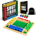 Classic Original Shut The Box Game, Math Dice Board Game for Family Night Classroom Travel, Wooden Table for Group Kid Adult Senior, Camp Party Bar, Easy Quick and Fun, 2-4 Players