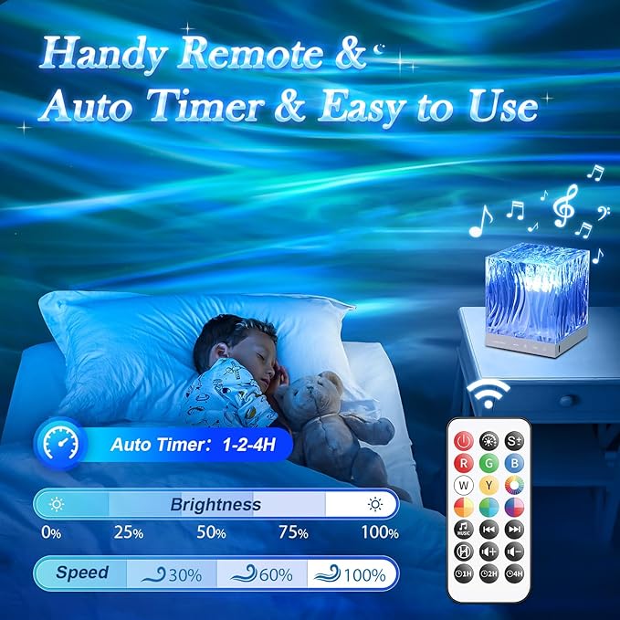 Mubarek Northern Lights for Bedroom,15 White Noise + Bluetooth Galaxy Light Projector,RGB Multi-Color Lamps for Night Stands Home Decor Living Room Night Light for Kids Gifts for Teen Girls