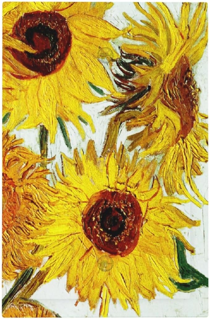 Rustic Sunflower Oil Painting Vintage Flowers Light Switch Cover Plate 1 Gang No Device Blank Electrical Wall Plates Faceplate Decorative Switch Plate for Bed Room Living Room Decor