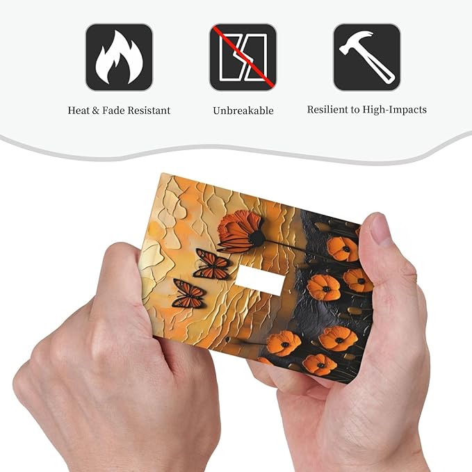 Oil Painting Flower Sunset Butterfly Vintage Rustic Floral Decorative Light Switch Cover 1 Gang Single Toggle Device Electrical Faceplate Switchplates Decorator Outlet Wall Plate for Bedroom Home