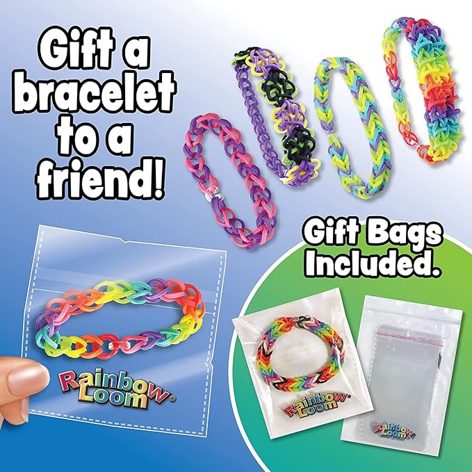 Rainbow Loom MEGA Combo Set, Features 7000+ Colorful Rubber Bands, 2 Step-by-Step Bracelet Instructions, Organizer Case, Great Gift for Kids 7+ DIY Craft, STEAM