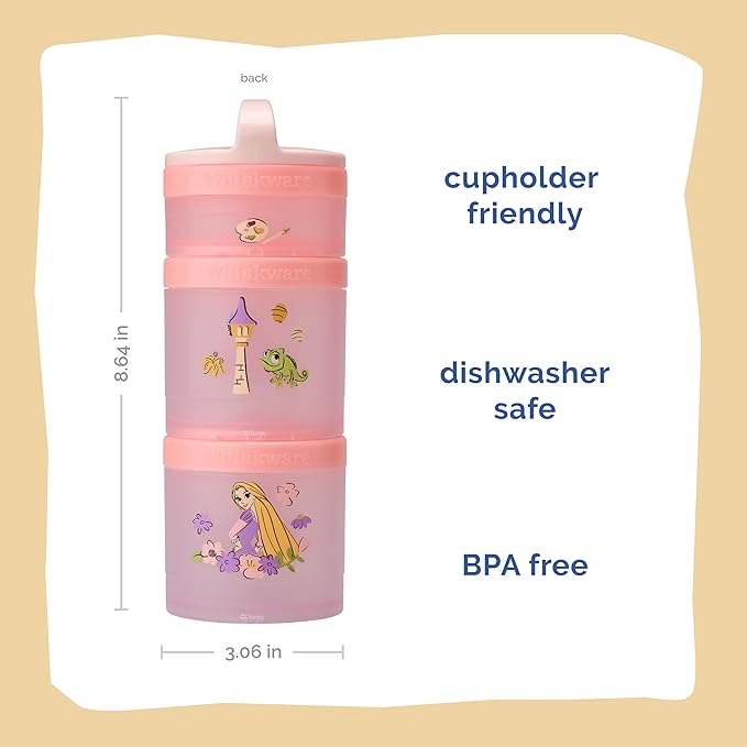 (Rapunzel) DiSNEY PRINCESS Whiskware Stackable Snack Pack - 3 Jar + Handle - White/Pink/Purple